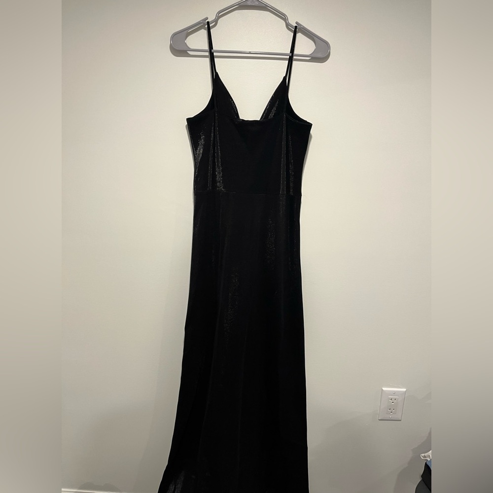 Federica Tosi Black Shimmer Sleeveless V Neck Evening Gown Sz S NWT $355 - Picture 10 of 10